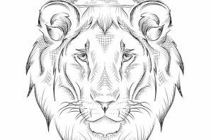Лев простой рисунок