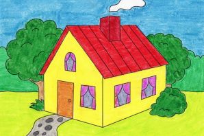 Рисунки домов легкие