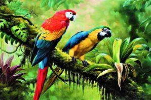 Попугай ара рисунок