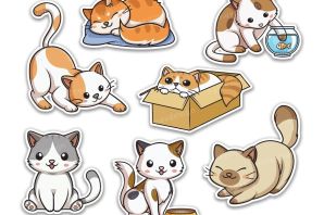 Котик лежит рисунок