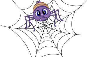 Паутина с пауком рисунок