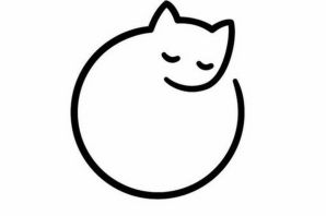 Котик контурный рисунок