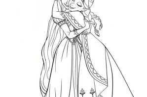 Эльза и рапунцель раскраска