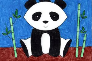 Детский рисунок панда