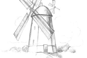 Мельница рисунок