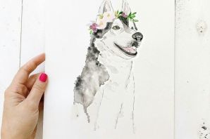 Рисунок собаки легко