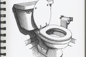 Унитаз рисунок карандашом