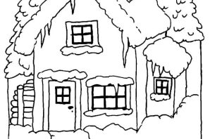 Раскраска дом в лесу