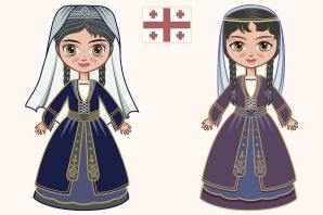 Костюм кавказский рисунок