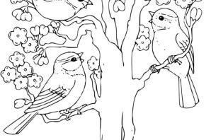 Раскраска весна природа