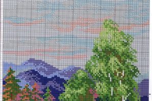 Пейзаж по клеточкам