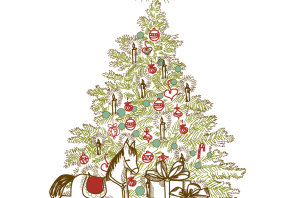 Елка в лесу рисунок