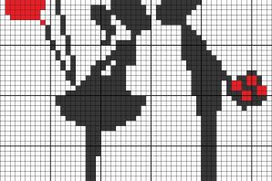 Рисунки по клеточкам любовь