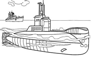 Подводная лодка раскраска