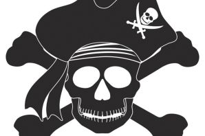 Пиратский череп трафарет