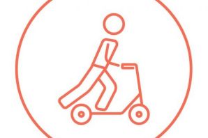 Ребенок на самокате рисунок