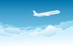 Рисунок самолет в небе