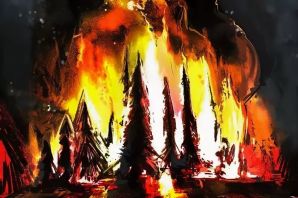 Рисунок горит лес