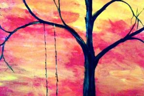 Осенний закат рисунок