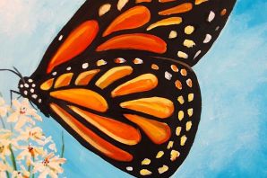 Рисунок бабочки красками