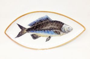 Рыба на тарелке рисунок