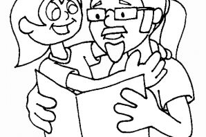 Раскраска папа и дочка