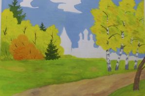 Лес рисунок легкий