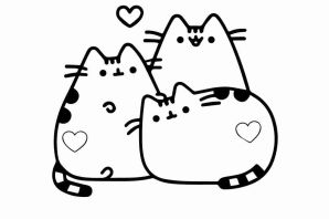 Раскраска кот на бургере