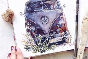 Рисунки черной краской