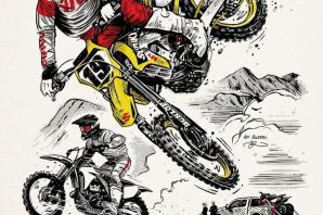 Кроссовый мотоцикл рисунок