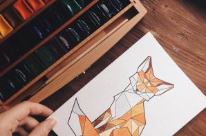 Простой рисунок лисы