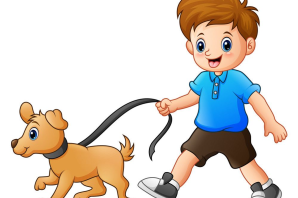 Мальчик с собакой рисунок