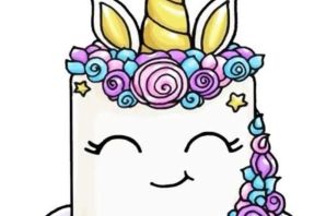 Единорог тортик раскраска