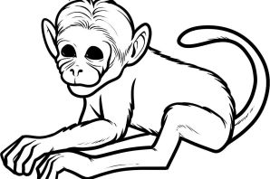 Обезьяна рисунок простой