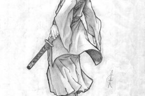 Рисунок карандашом катана