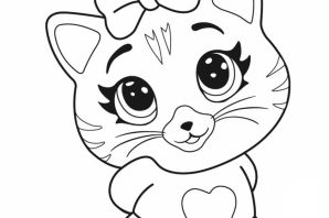 Котик миленький раскраска