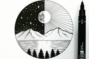 Космос графический рисунок