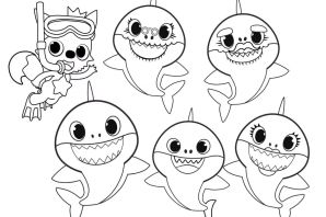 Раскраска акуленок туруру