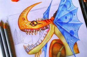 Дракон рисунок цветной