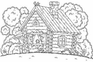 Изба внутри раскраска