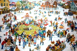Рисунок зимняя ярмарка