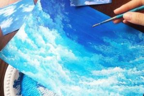 Синие рисунки легкие