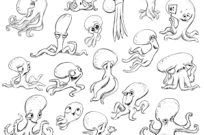 Осьминог скетч