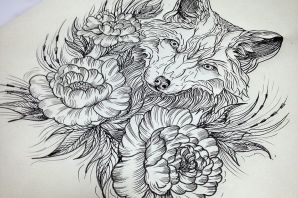 Татуировка лиса эскиз