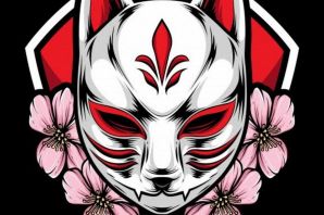 Маска кицунэ эскиз