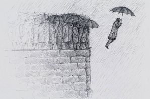 Рисунок дождя карандашом