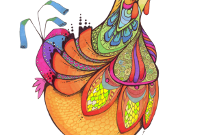 Нарисованная курочка