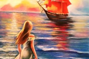 Корабль алые паруса рисунок