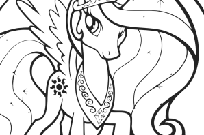 Лунная пони раскраска