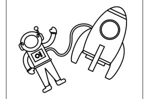 Ракета и космонавт рисунок